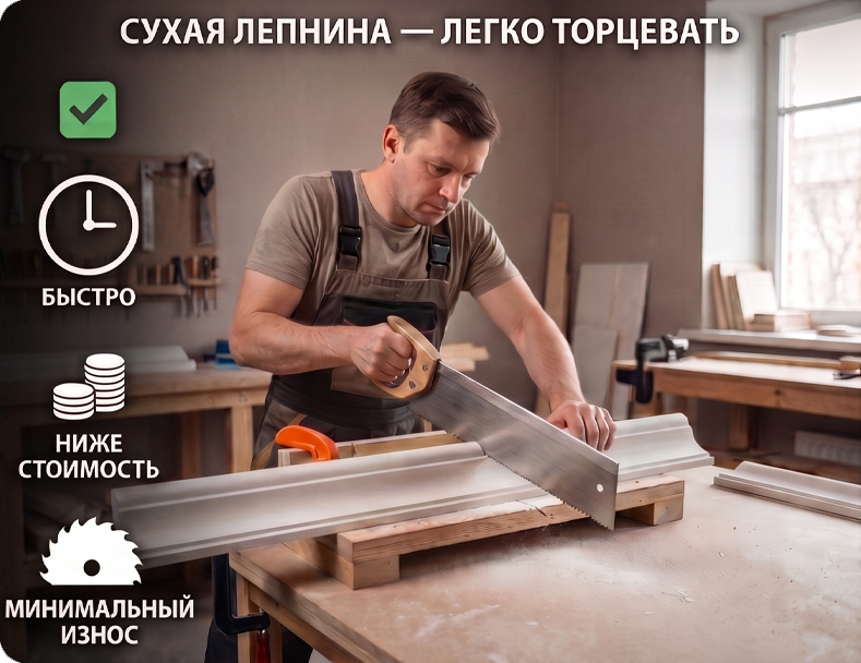 Сухая лепнина и сырая лепнина - сравнение