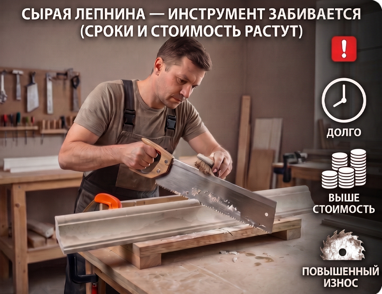 Сухая лепнина и сырая лепнина - сравнение